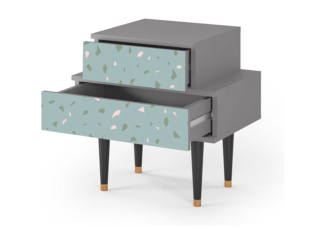 Table de nuit - 58х58х41 cm - NS1 - Blue Drops, Gris