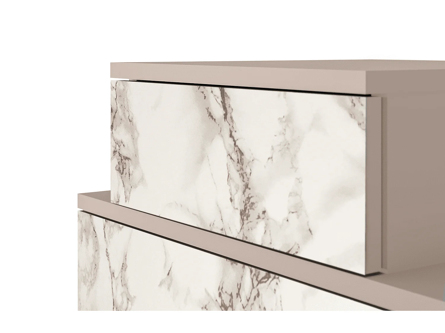 Stolik nocny - 58х58х41 cm - NS1 - Milk Marble, Latte