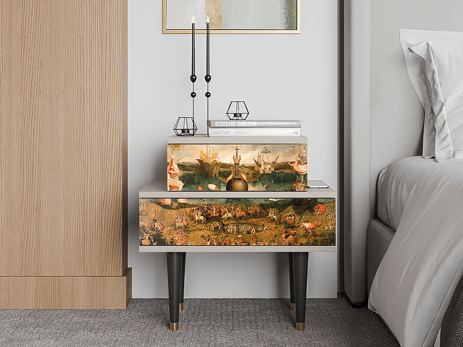 Table de nuit - 58х58х41 cm - NS1 - Garden of Delights , Sable