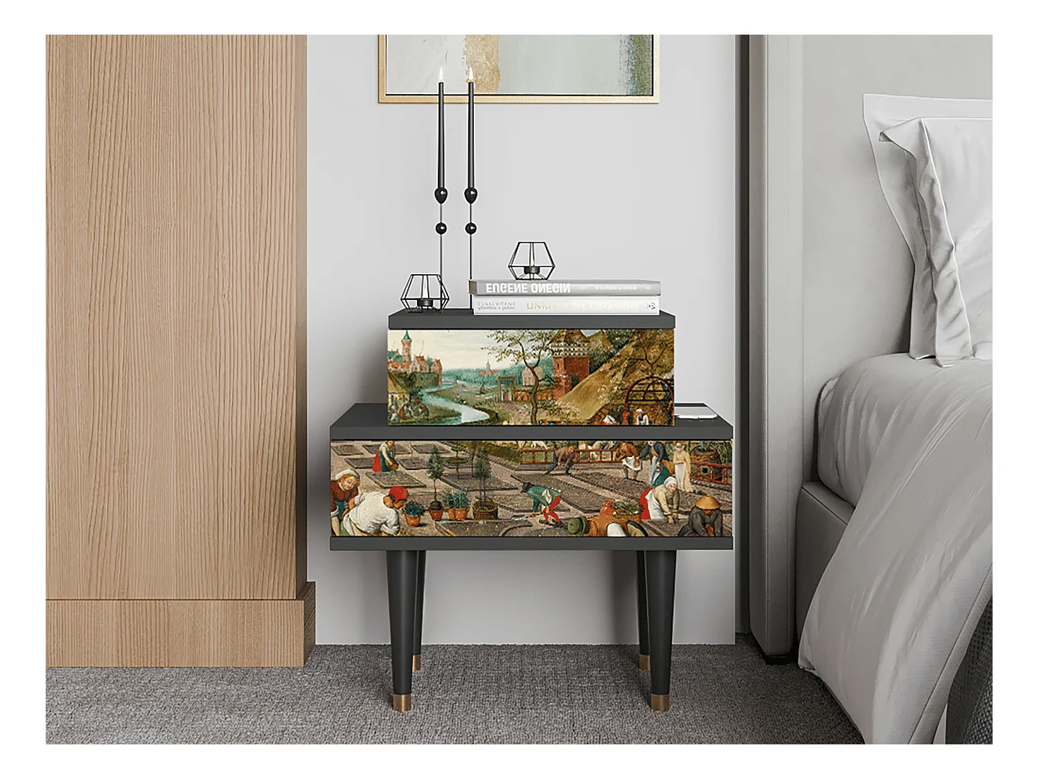 Nachttisch - 58х58х41 cm - NS1 - The Younger - Spring, Anthrazit