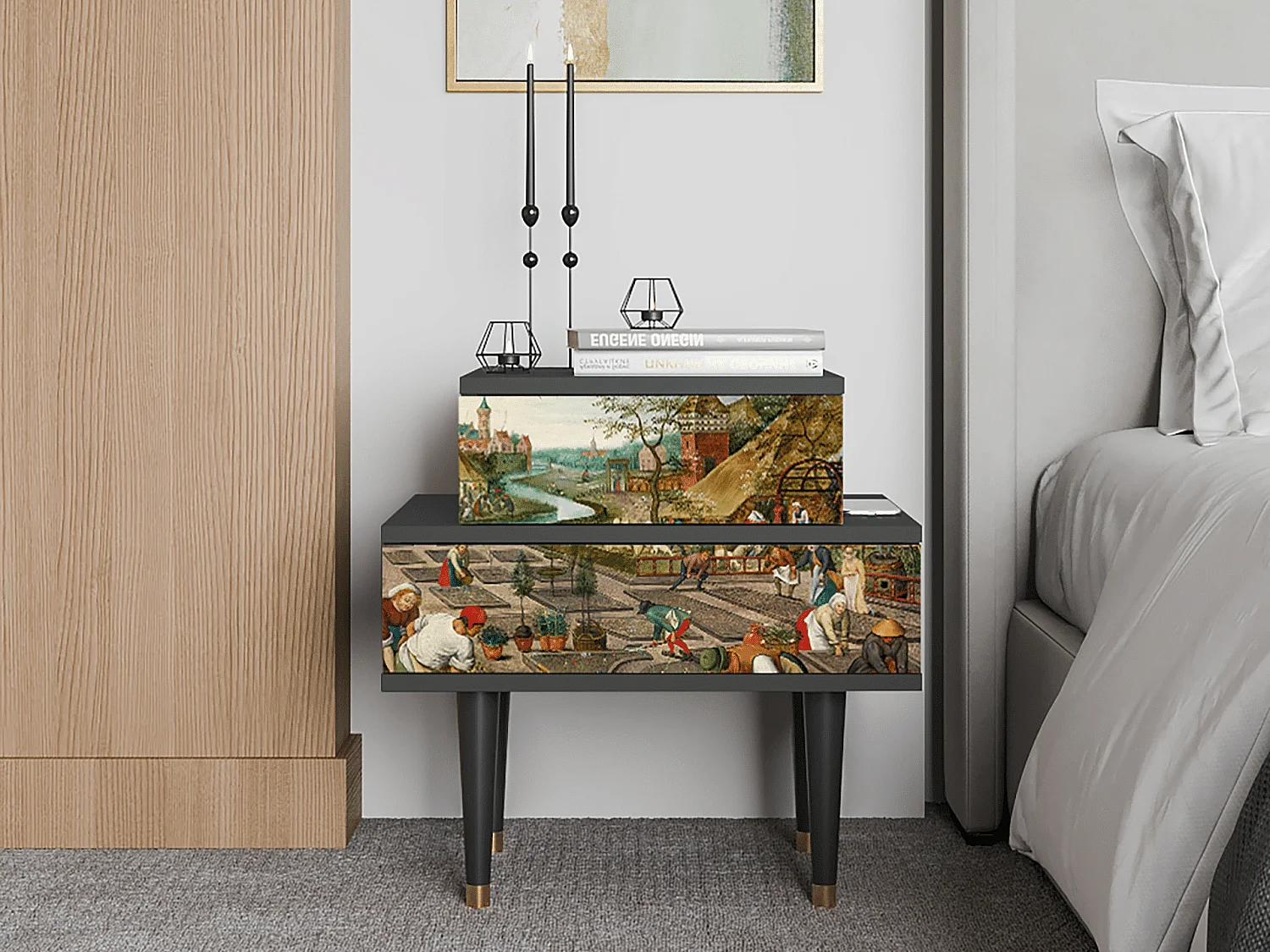 Comodino - 58х58х41 cm - NS1 - The Younger - Spring, Antracite