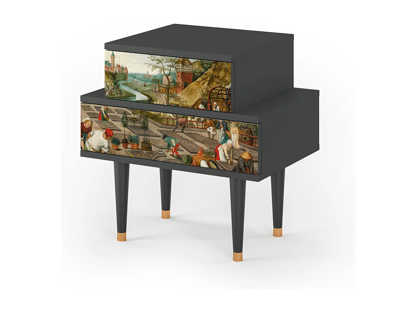 Comodino - 58х58х41 cm - NS1 - The Younger - Spring, Antracite