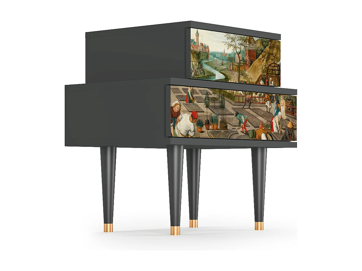 Comodino - 58х58х41 cm - NS1 - The Younger - Spring, Antracite