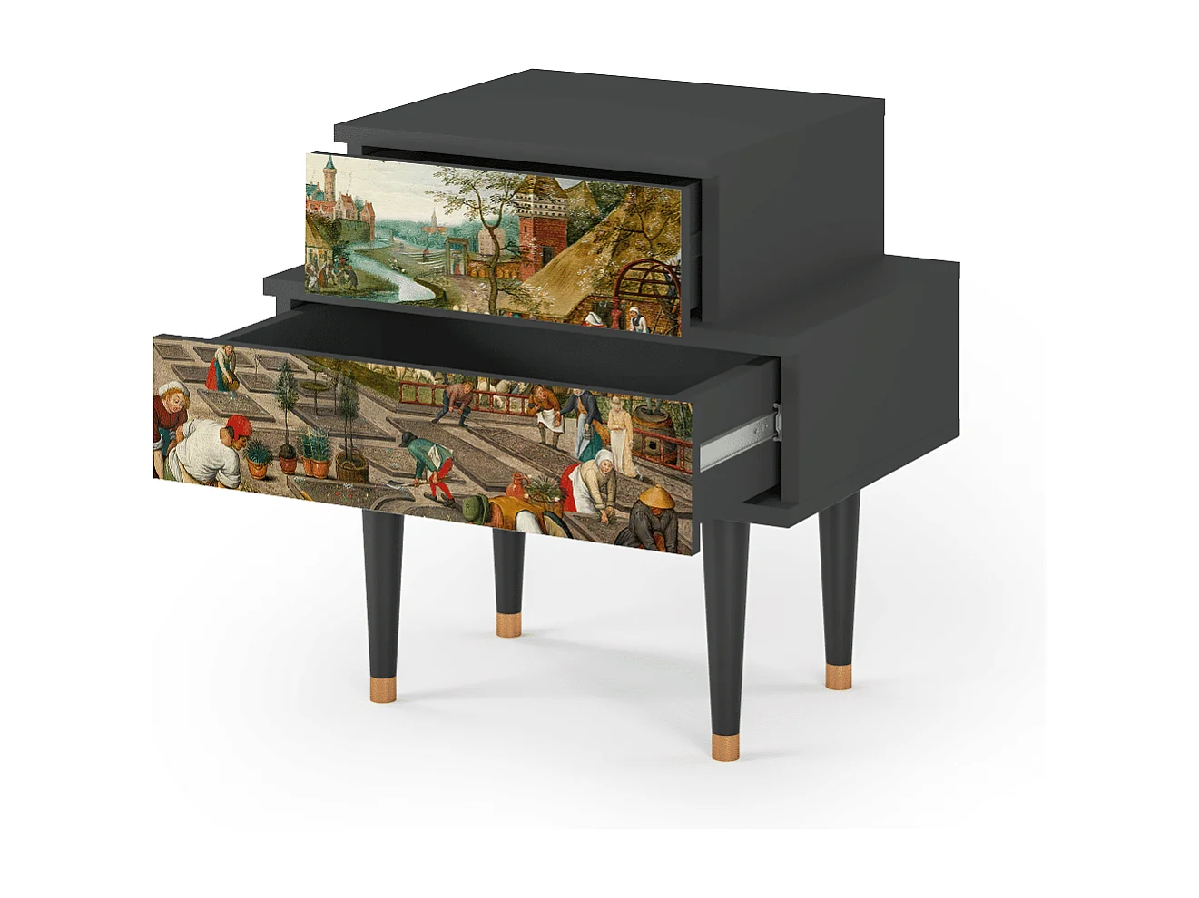 Nachtkastje - 58х58х41 cm - NS1 - The Younger - Spring, Antraciet