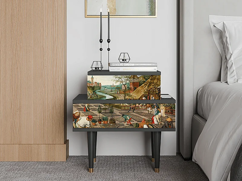 Nachtkastje - 58х58х41 cm - NS1 - The Younger - Spring, Antraciet