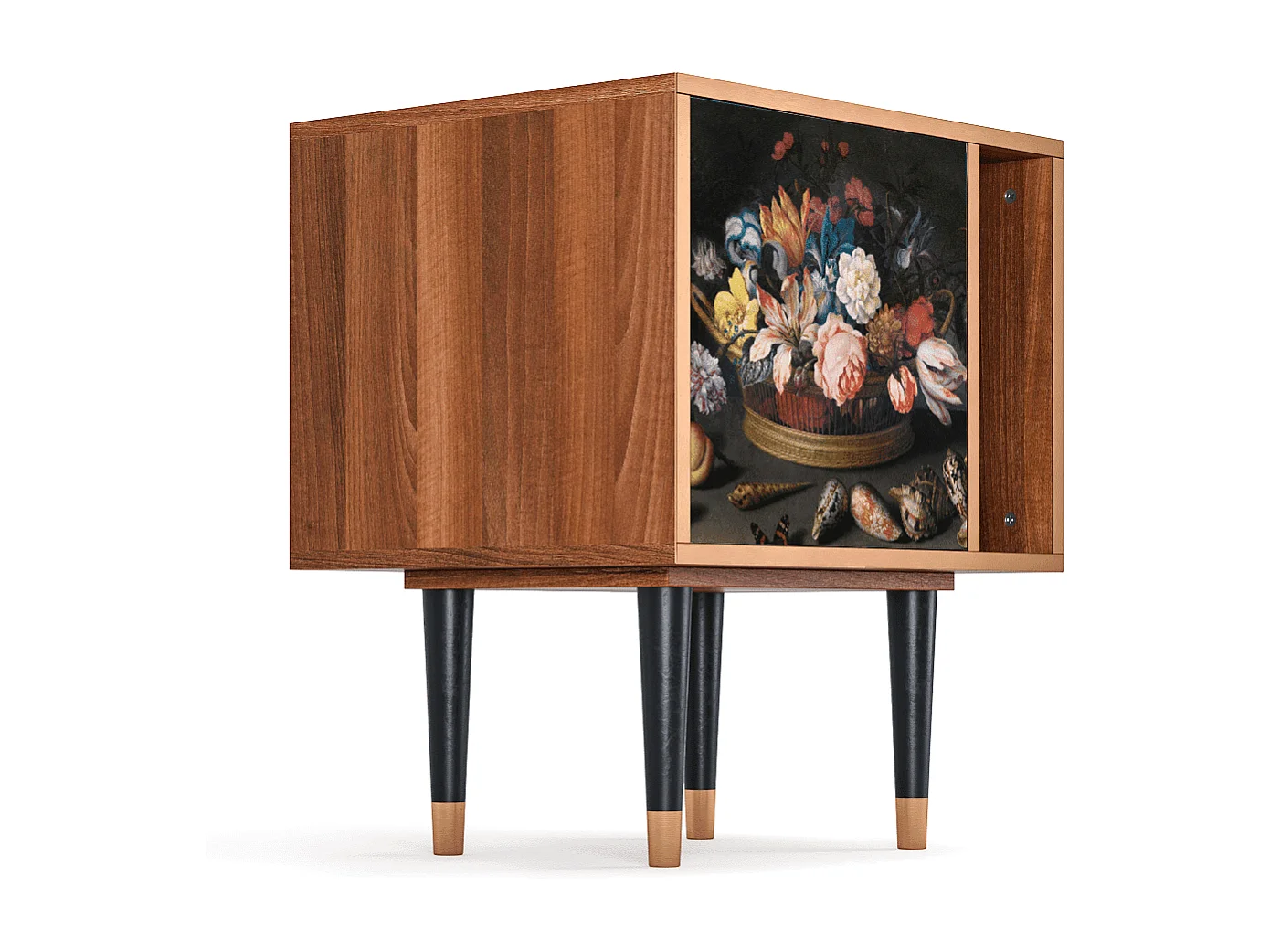 Table de nuit - 57х69х48 cm - S2 - Still Life with Flowers, Noyer