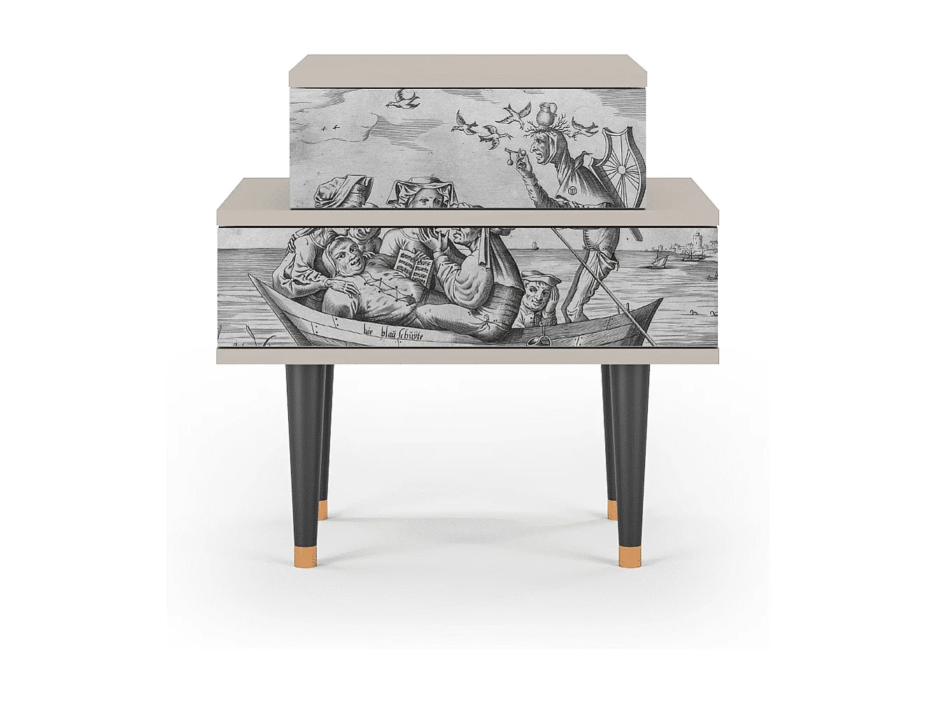 Stolik nocny - 58х58х41 cm - NS1 - Blau Schuyte, Piaskowy