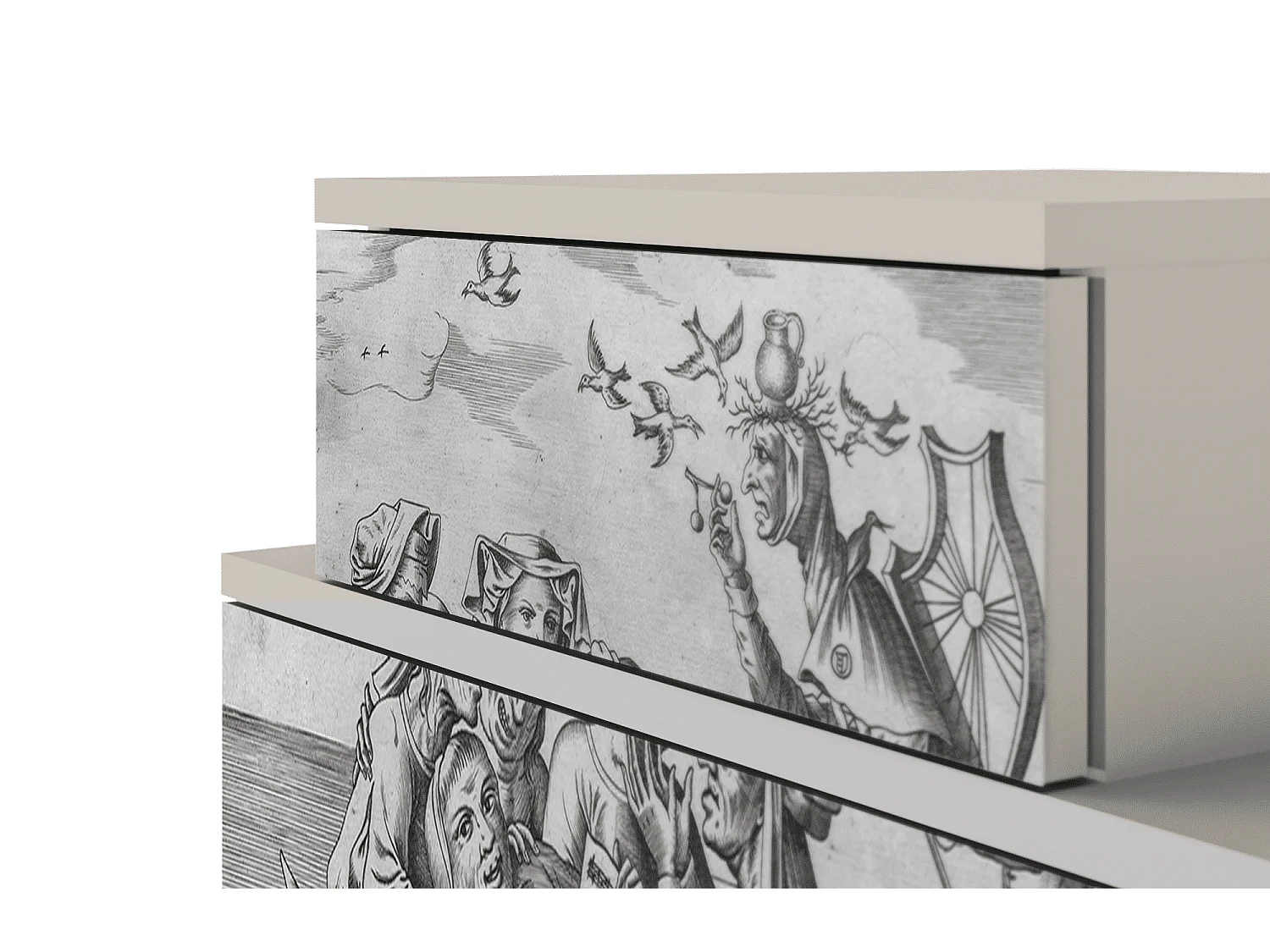 Stolik nocny - 58х58х41 cm - NS1 - Blau Schuyte, Piaskowy