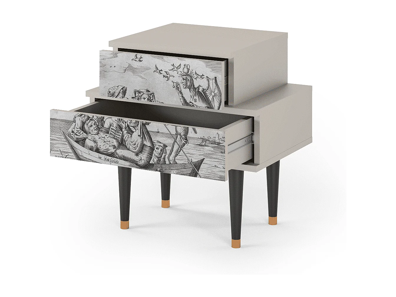 Stolik nocny - 58х58х41 cm - NS1 - Blau Schuyte, Piaskowy