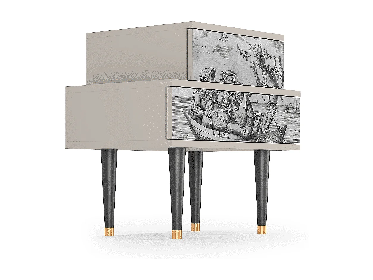 Table de nuit - 58х58х41 cm - NS1 - Blau Schuyte, Sable