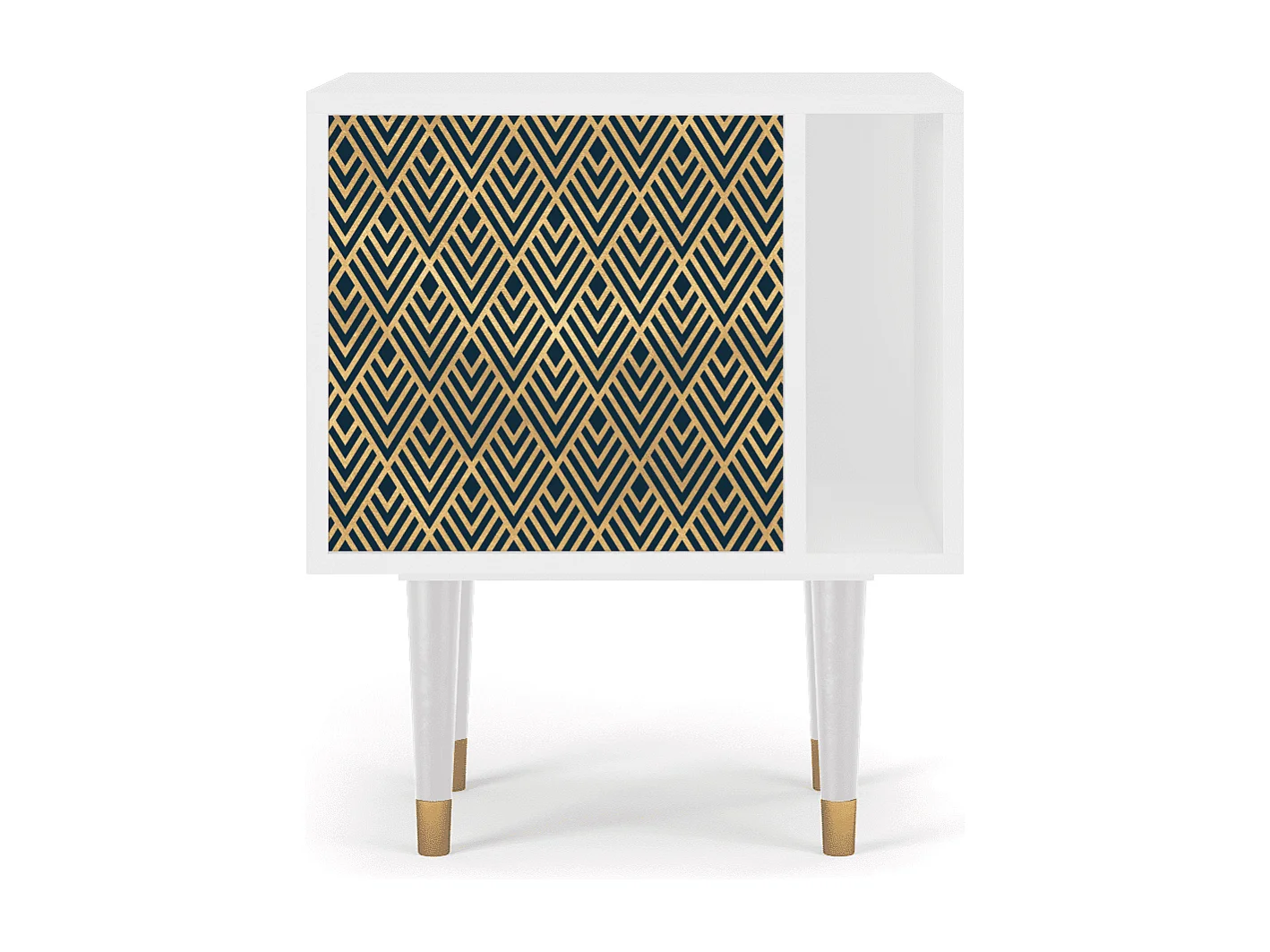 Nachttisch - 57х69х48 cm - S2 - Egypt Triangles, Weiß