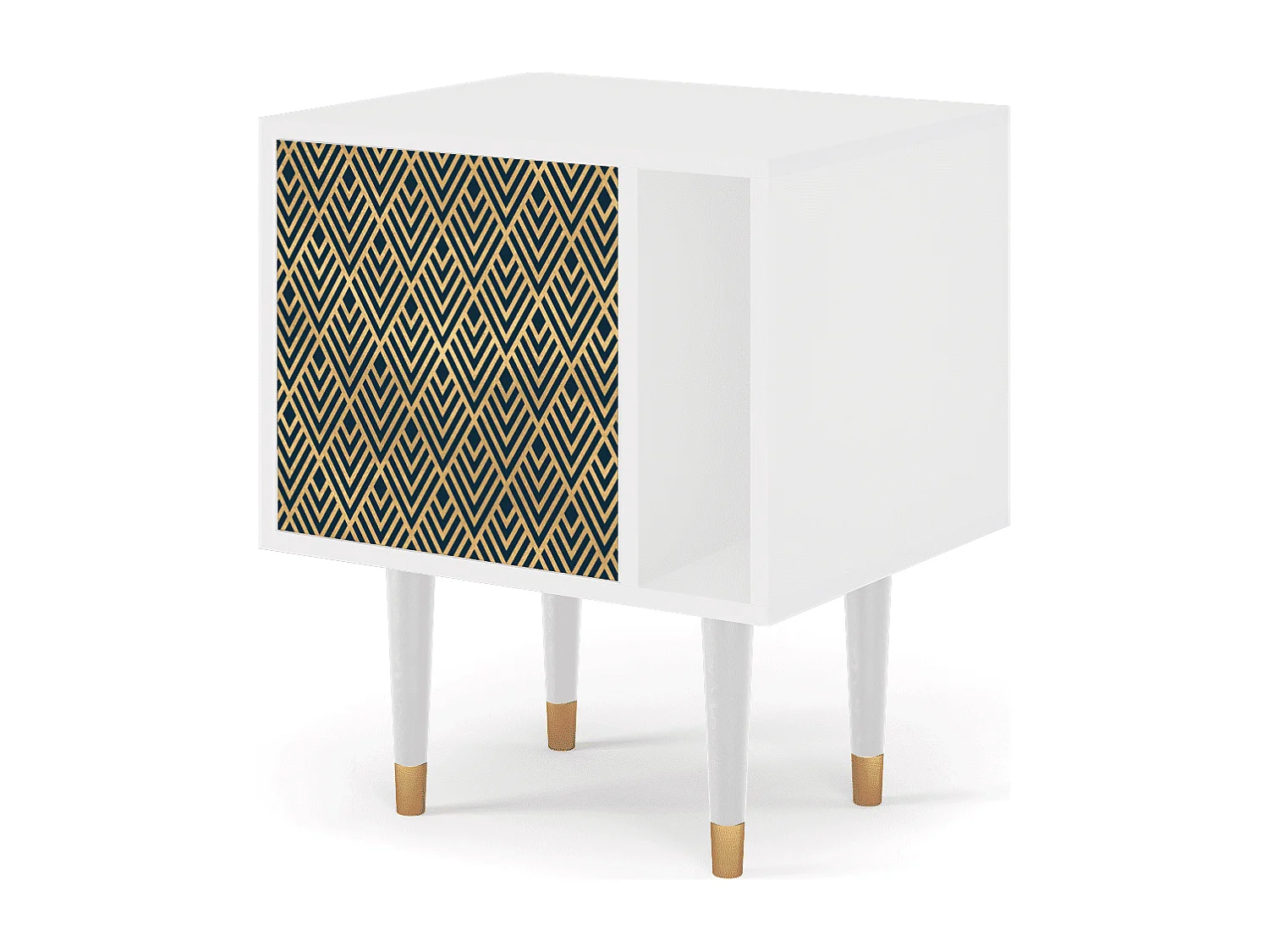 Nachttisch - 57х69х48 cm - S2 - Egypt Triangles, Weiß