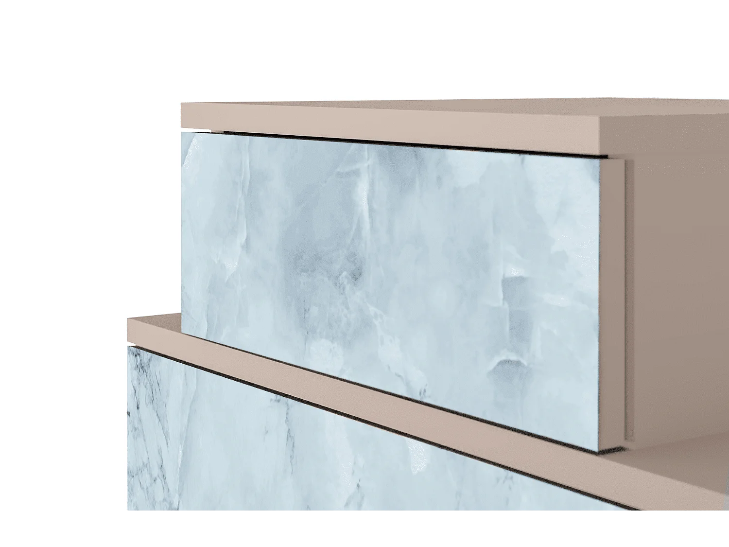 Stolik nocny - 58х58х41 cm - NS1 - Glacial Colour, Latte