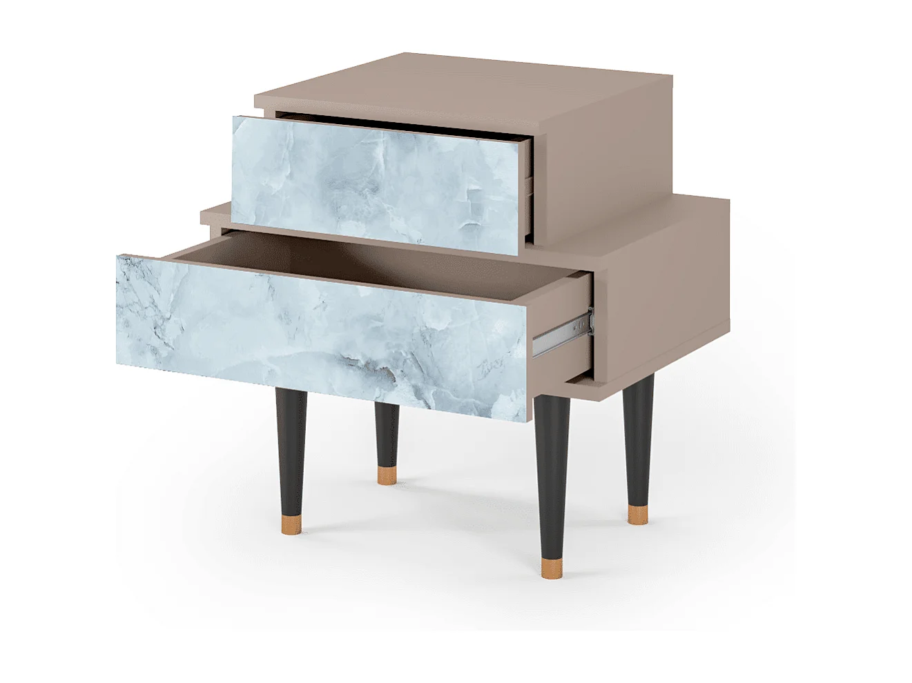 Stolik nocny - 58х58х41 cm - NS1 - Glacial Colour, Latte