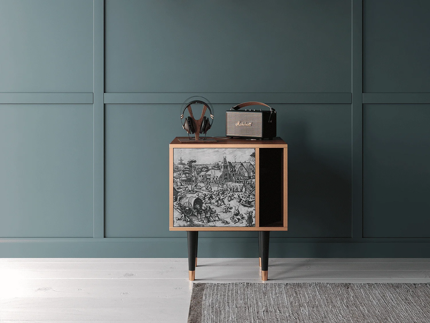 Mesita de noche - 57х69х48 cm - S2 - The Festival of Saint, Nogal