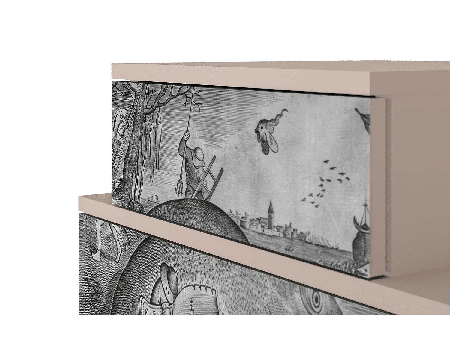 Table de nuit - 58х58х41 cm - NS1 - Big Fish Eat Little, Latte