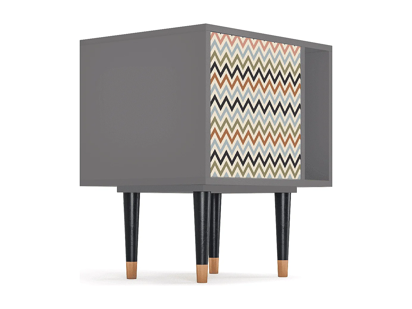 Stolik nocny - 57х69х48 cm - S2 - Bright Ripple, Szary