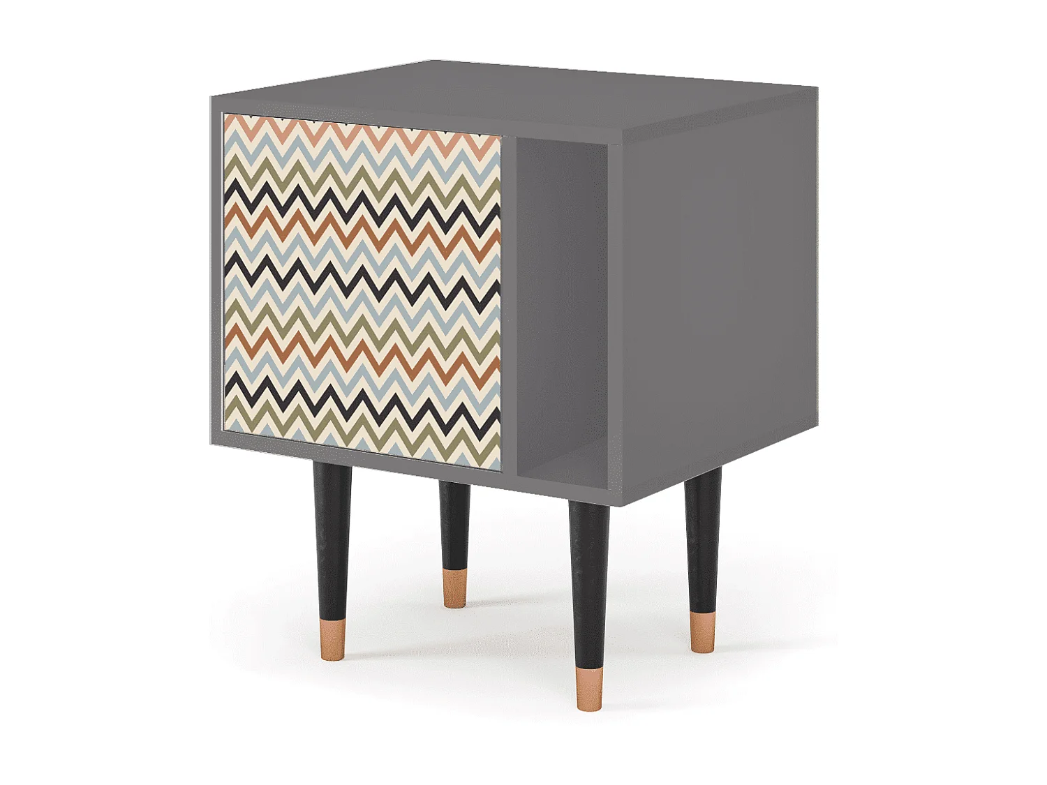 Stolik nocny - 57х69х48 cm - S2 - Bright Ripple, Szary