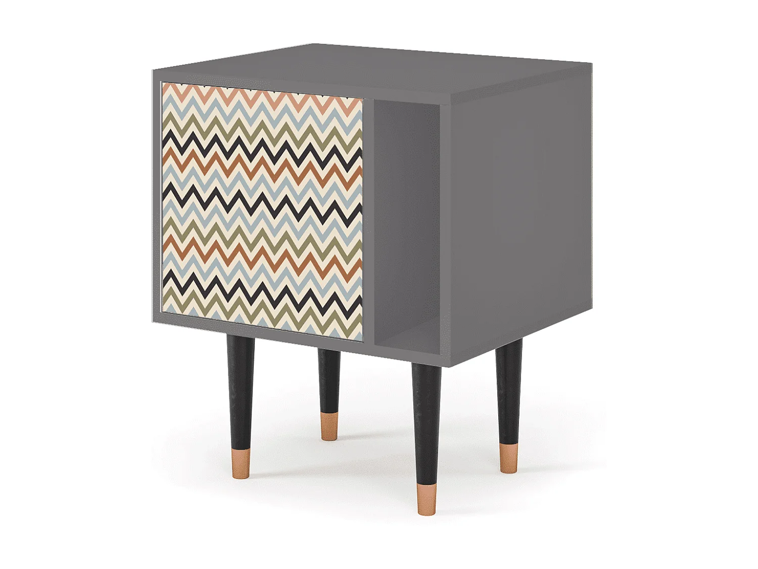 Stolik nocny - 57х69х48 cm - S2 - Bright Ripple, Szary