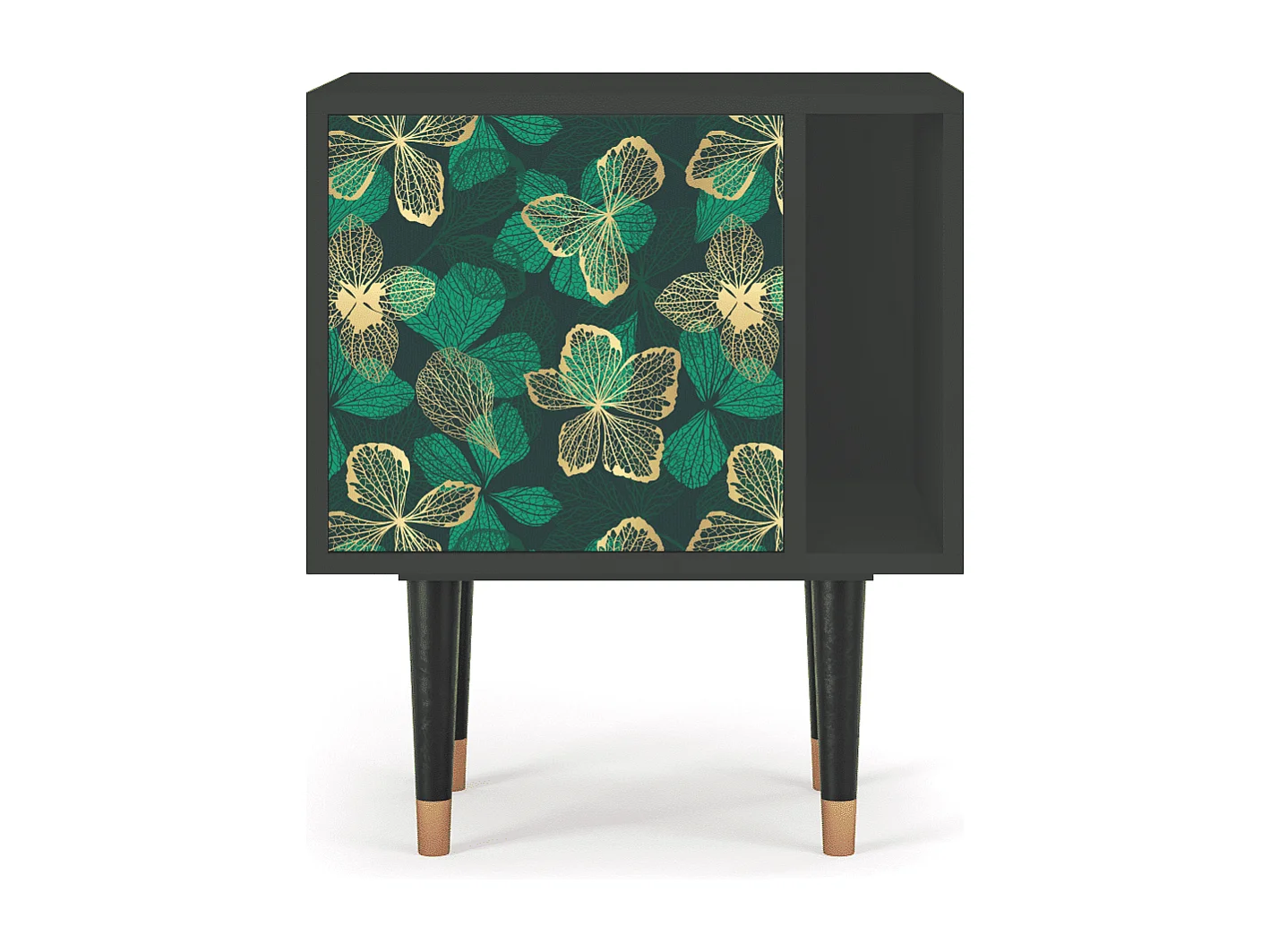 Table de nuit - 57х69х48 cm - S2 - Green Flower, Anthracite
