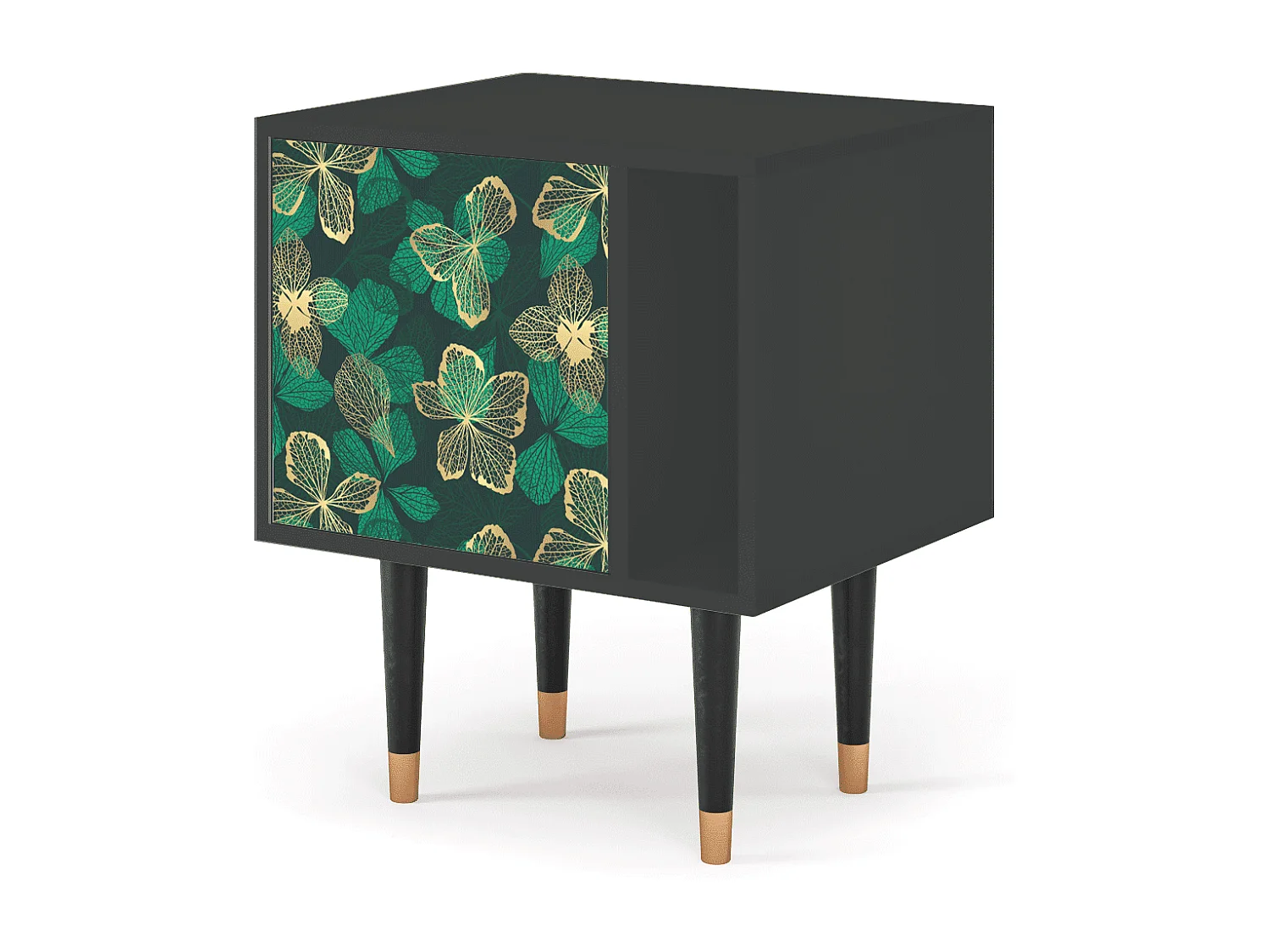 Table de nuit - 57х69х48 cm - S2 - Green Flower, Anthracite