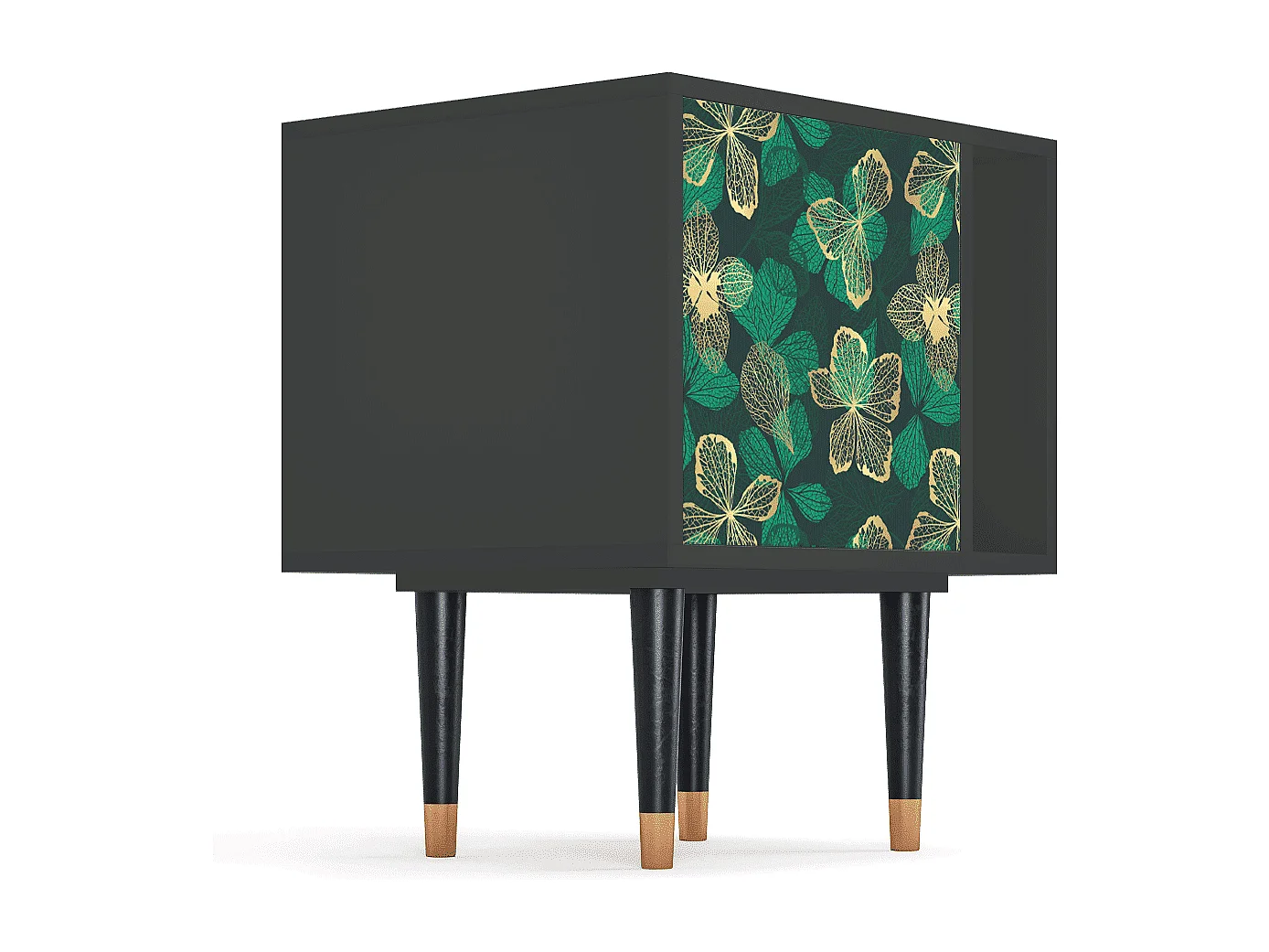 Table de nuit - 57х69х48 cm - S2 - Green Flower, Anthracite