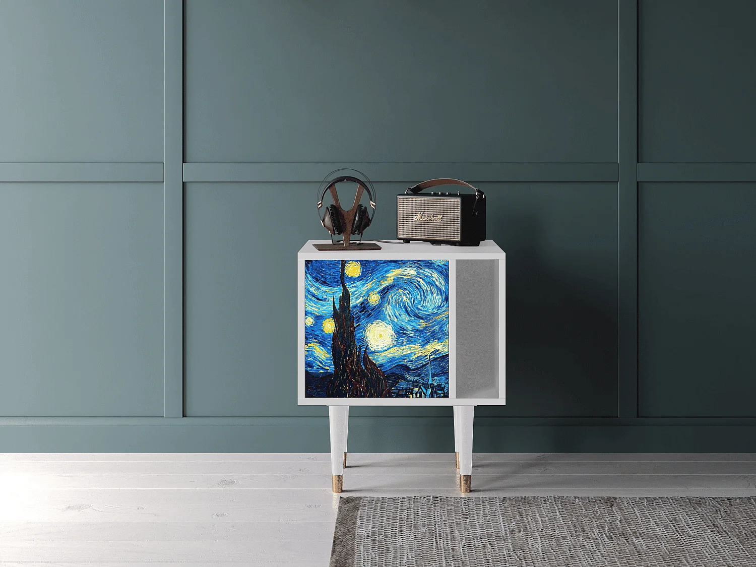 Table de nuit - 57х69х48 cm - S2 - The Starry Night  , Blanc