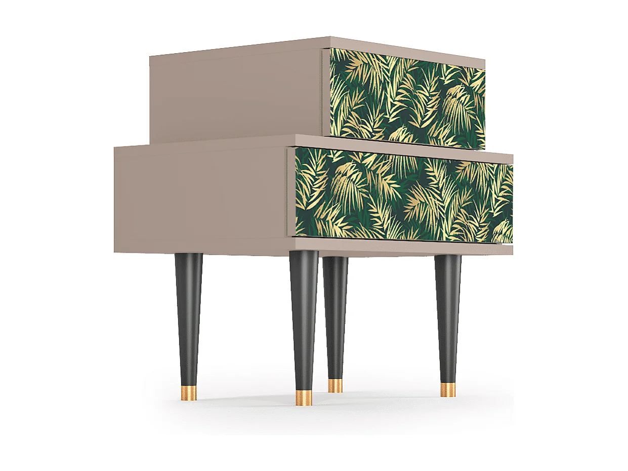 Criado-mudo - 58х58х41 cm - NS1 - Sunny Palm Tree, Latte