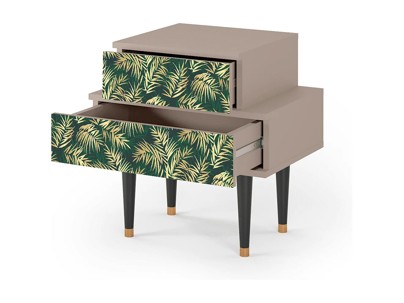 Criado-mudo - 58х58х41 cm - NS1 - Sunny Palm Tree, Latte