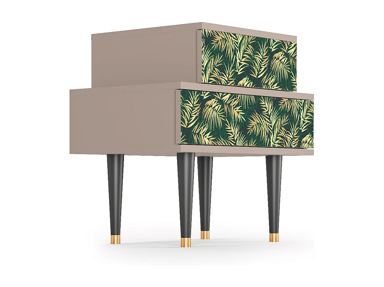 Stolik nocny - 58х58х41 cm - NS1 - Sunny Palm Tree, Latte