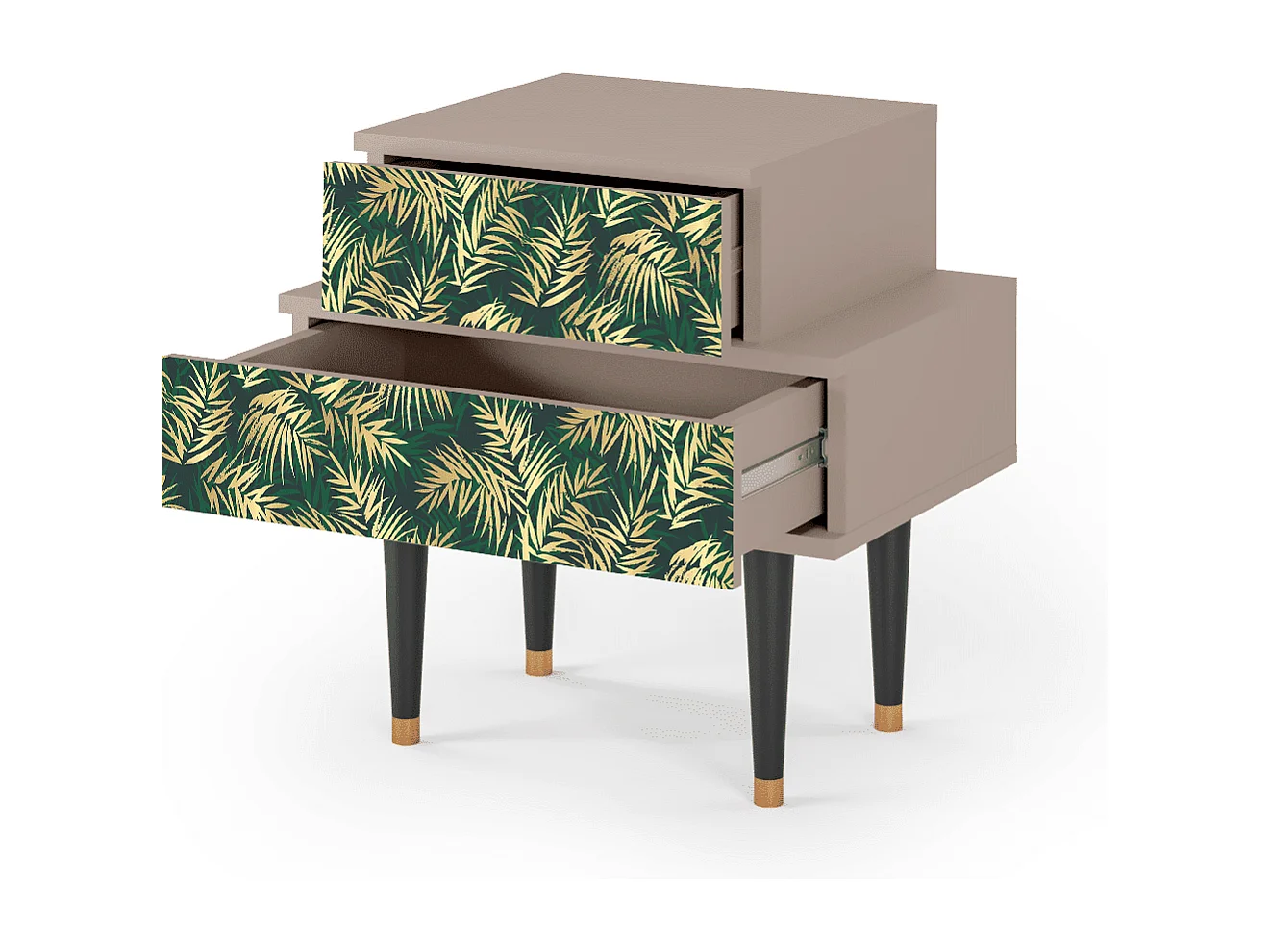 Stolik nocny - 58х58х41 cm - NS1 - Sunny Palm Tree, Latte