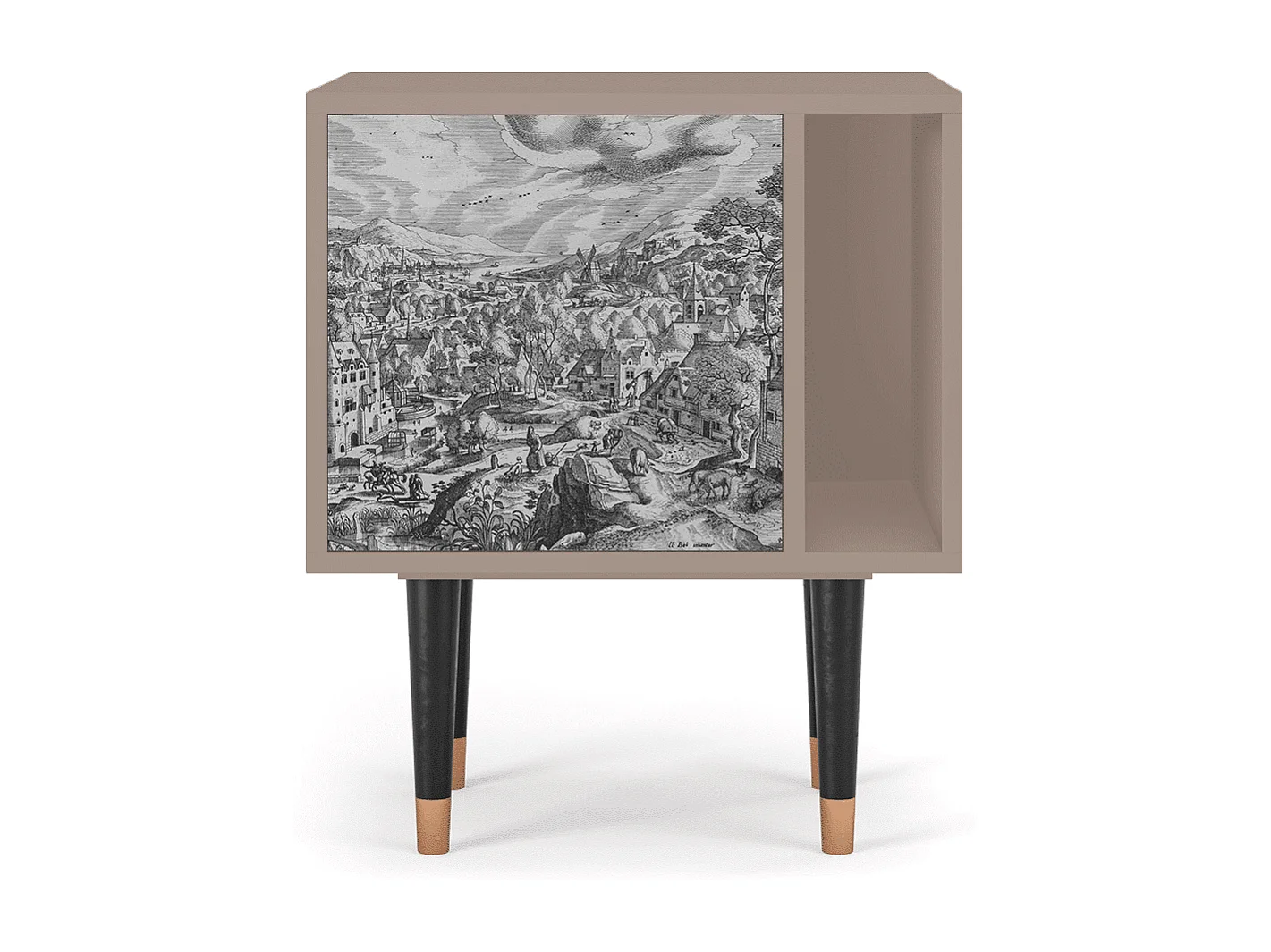 Table de nuit - 57х69х48 cm - S2 - Bird Dropping, Latte