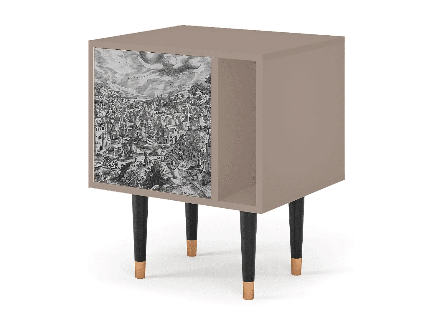 Table de nuit - 57х69х48 cm - S2 - Bird Dropping, Latte