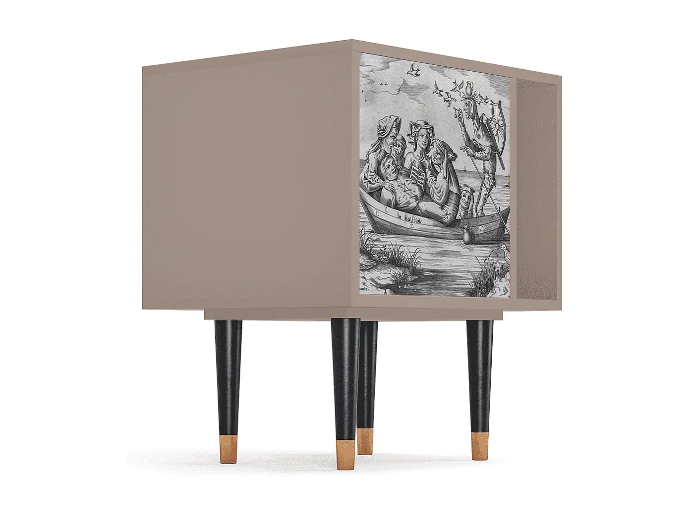 Table de nuit - 57х69х48 cm - S2 - Bird Dropping, Latte