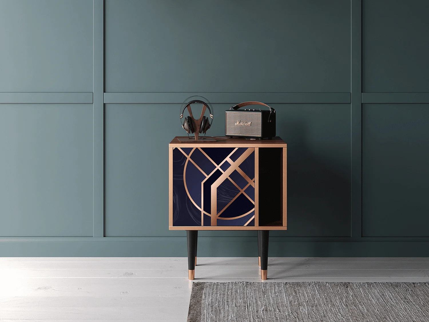 Criado-mudo - 57х69х48 cm - S2 - Purple Temple, Nogueira