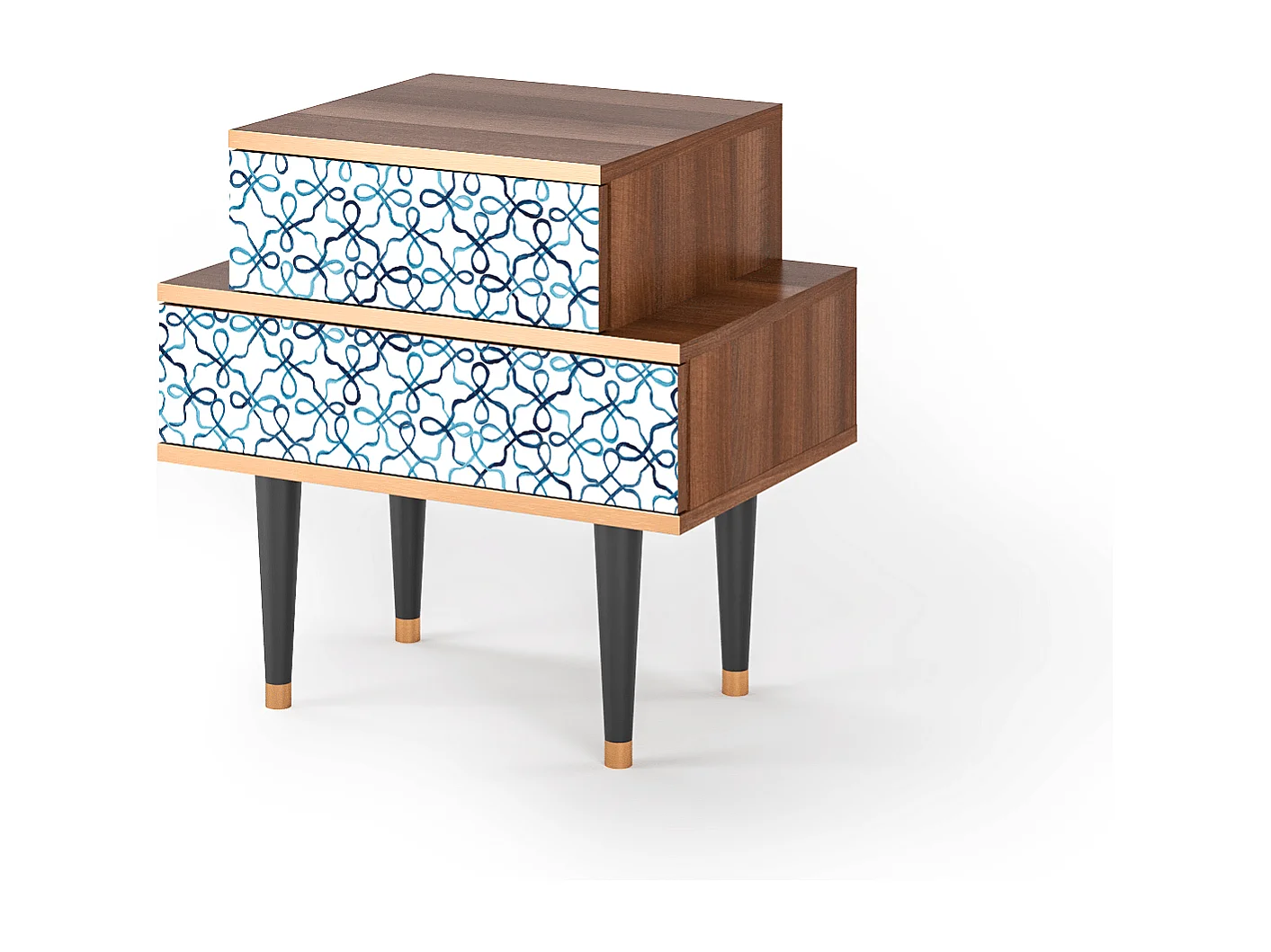 Table de nuit - 58х58х41 cm - NS1 - Marine Strings, Noyer