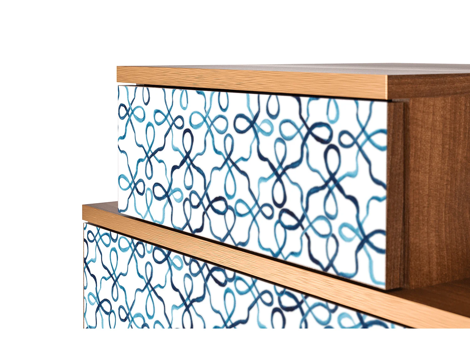 Table de nuit - 58х58х41 cm - NS1 - Marine Strings, Noyer