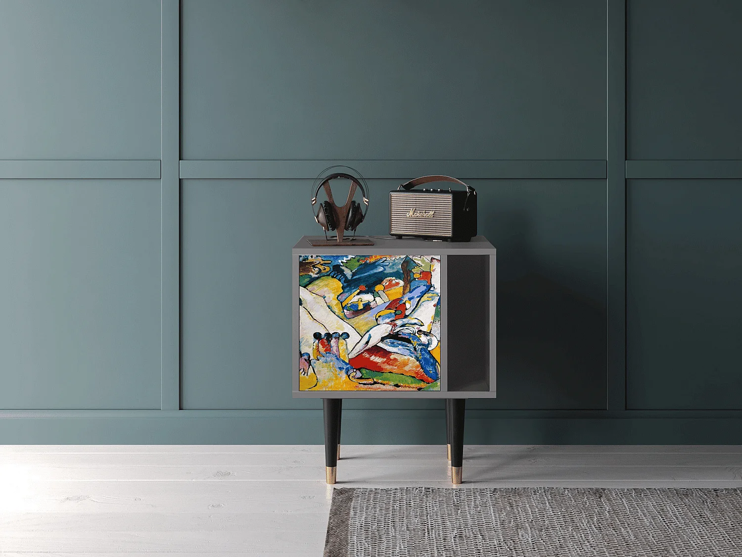 Table de nuit - 57х69х48 cm - S2 - Improvisation 26  , Gris