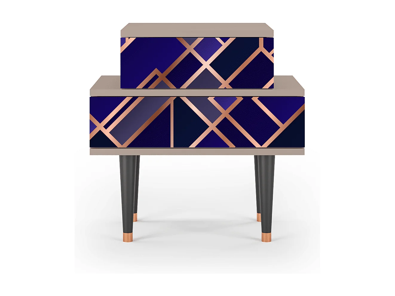 Table de nuit - 58х58х41 cm - NS1 - Aquamarine Getsby, Latte