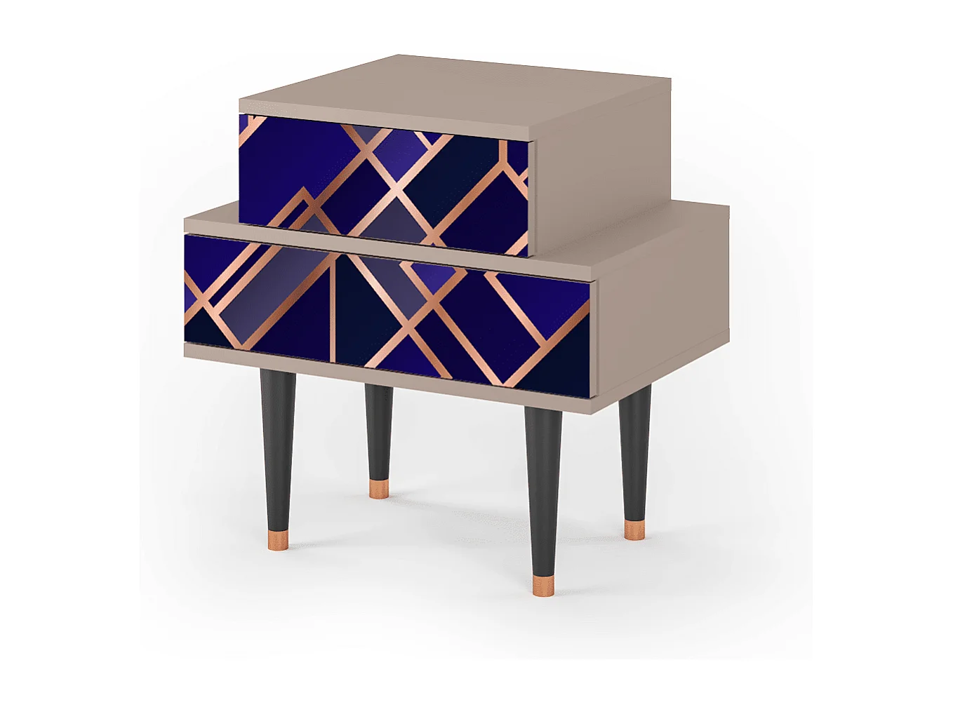 Stolik nocny - 58х58х41 cm - NS1 - Aquamarine Getsby, Latte