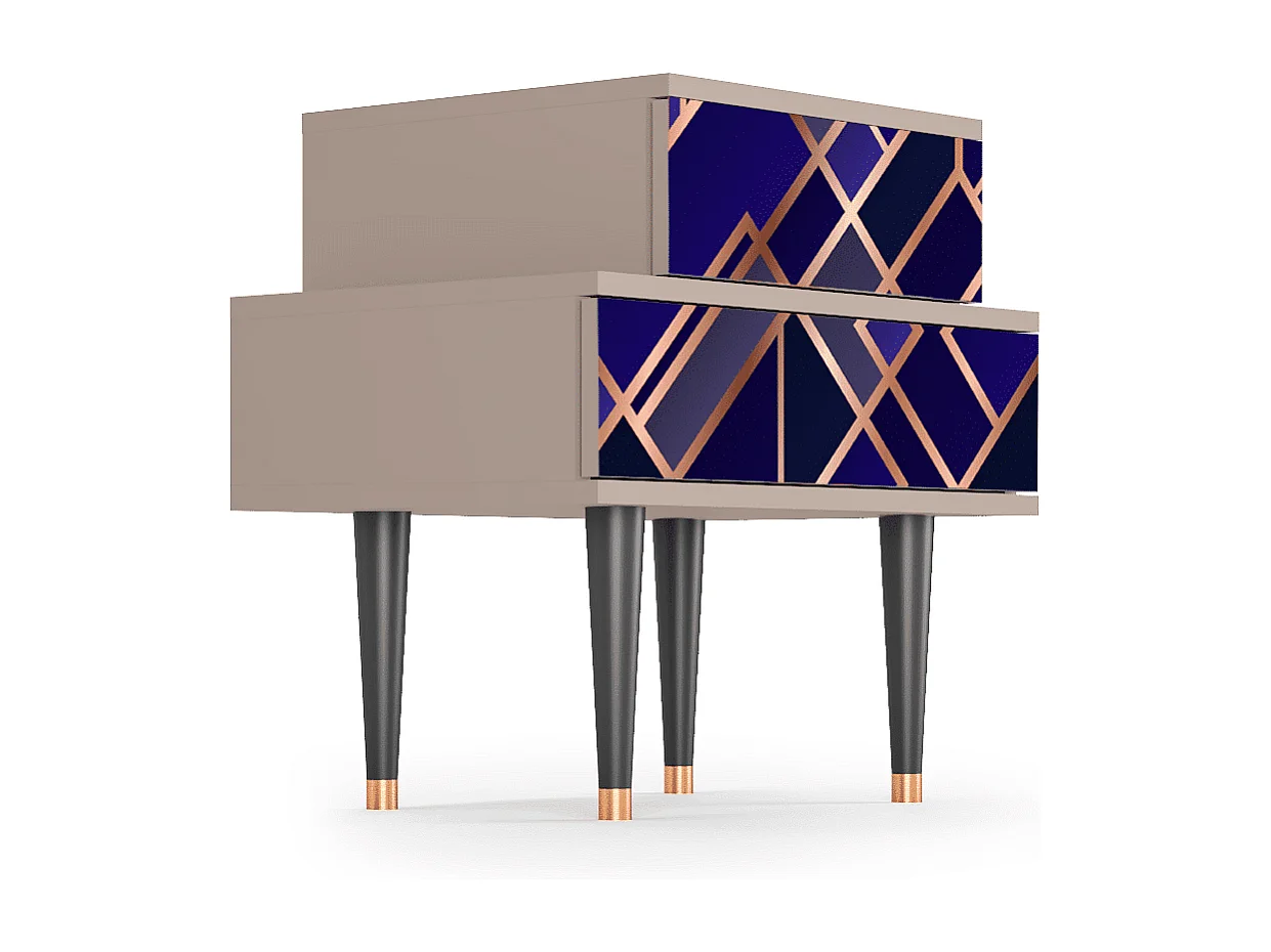 Stolik nocny - 58х58х41 cm - NS1 - Aquamarine Getsby, Latte