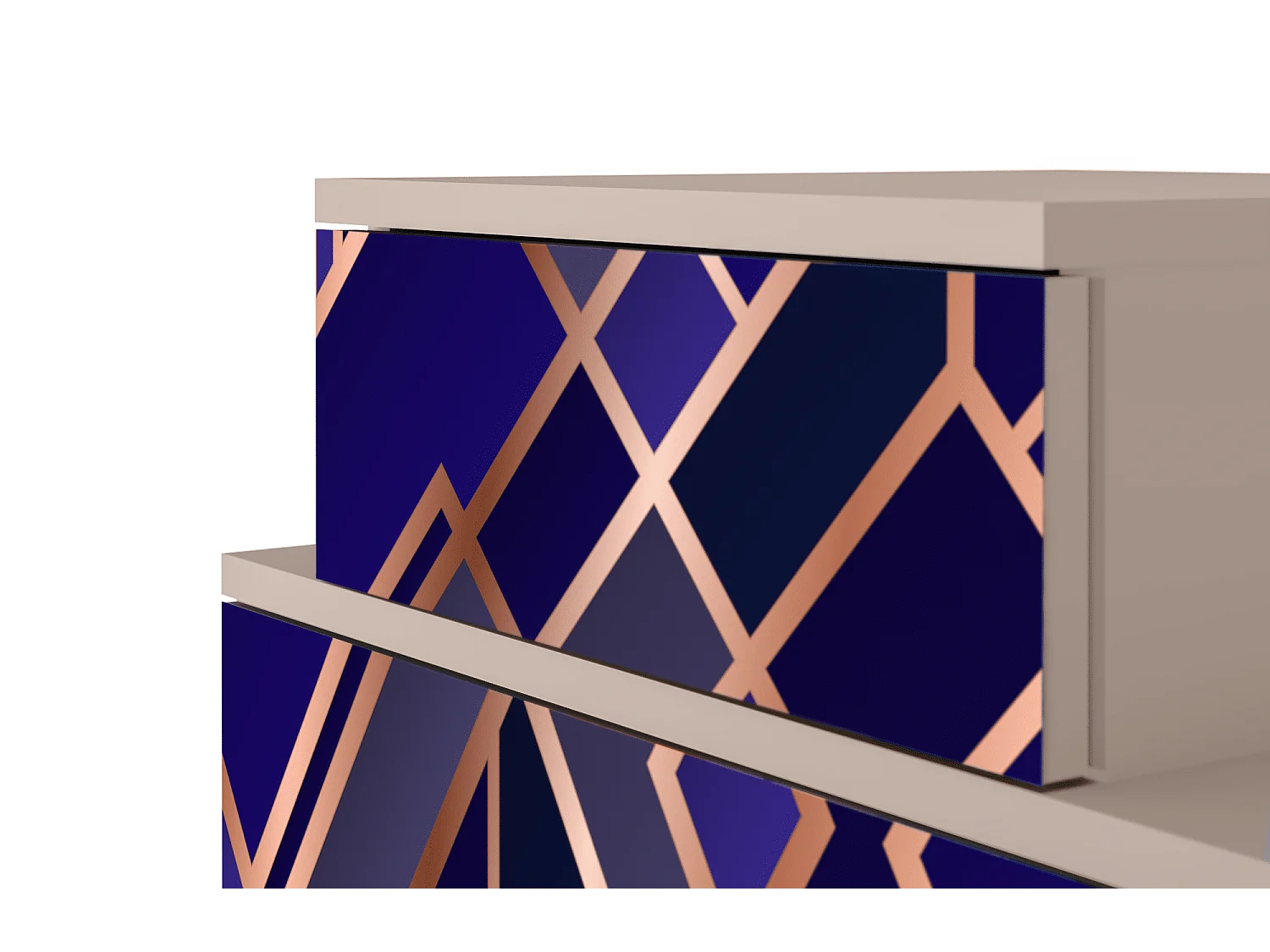 Stolik nocny - 58х58х41 cm - NS1 - Aquamarine Getsby, Latte