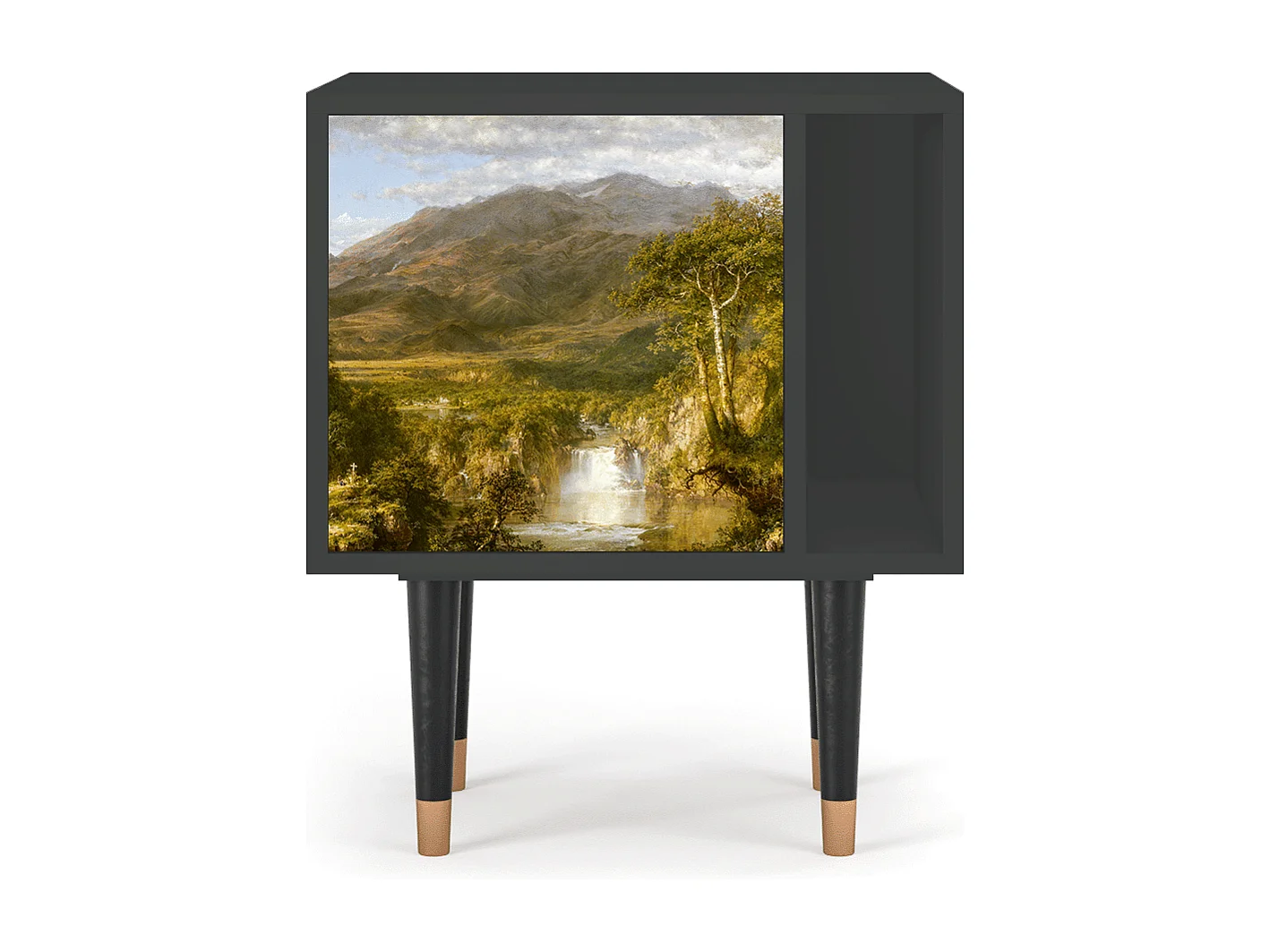 Stolik nocny - 57х69х48 cm - S2 - The Heart of the Andes , Antracyt