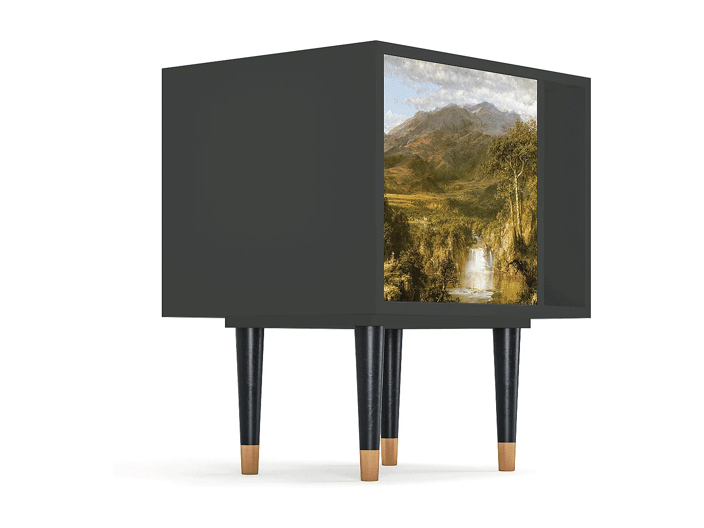 Stolik nocny - 57х69х48 cm - S2 - The Heart of the Andes , Antracyt