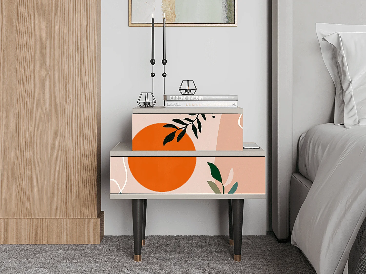 Criado-mudo - 58х58х41 cm - NS1 - Artwork, Areia