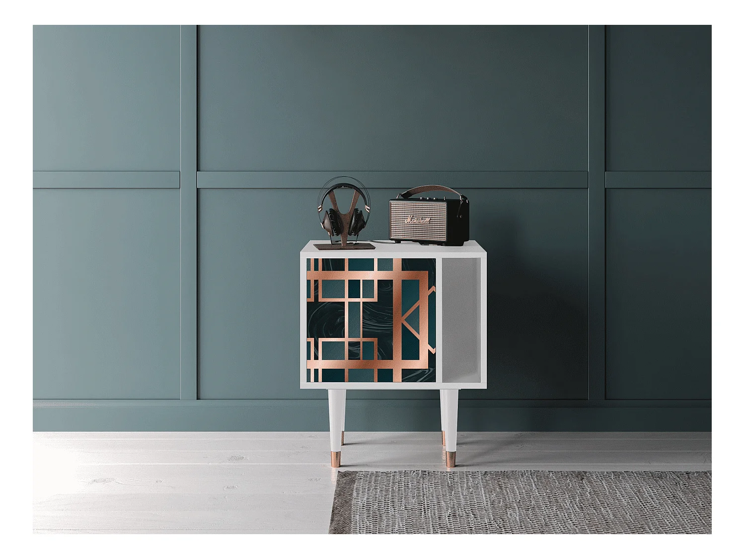 Table de nuit - 57х69х48 cm - S2 - Emerald Metro, Blanc