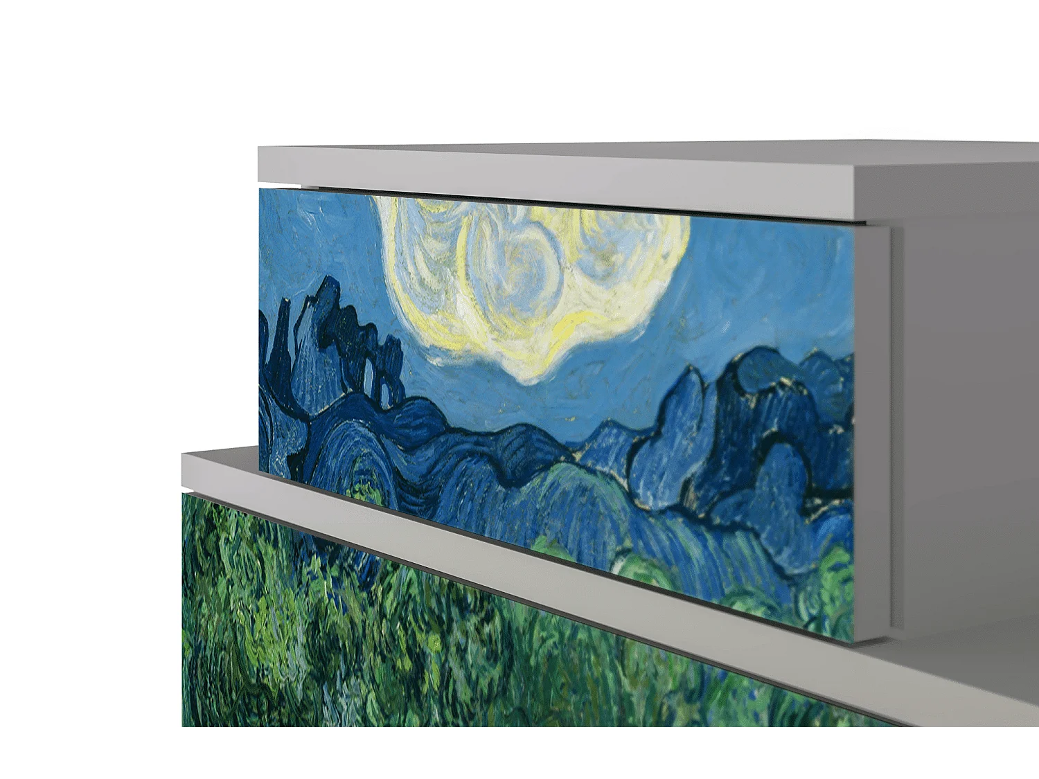 Stolik nocny - 58х58х41 cm - NS1 - The Oil Trees, Szary