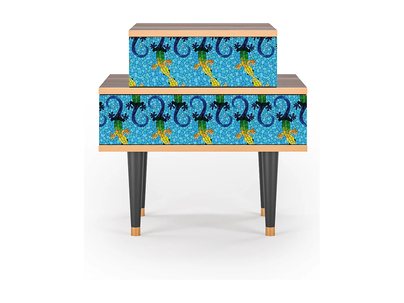 Table de nuit - 58х58х41 cm - NS1 - Gaudi's Lizard, Noyer