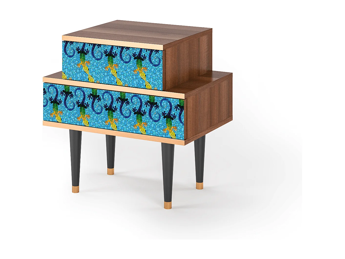 Table de nuit - 58х58х41 cm - NS1 - Gaudi's Lizard, Noyer