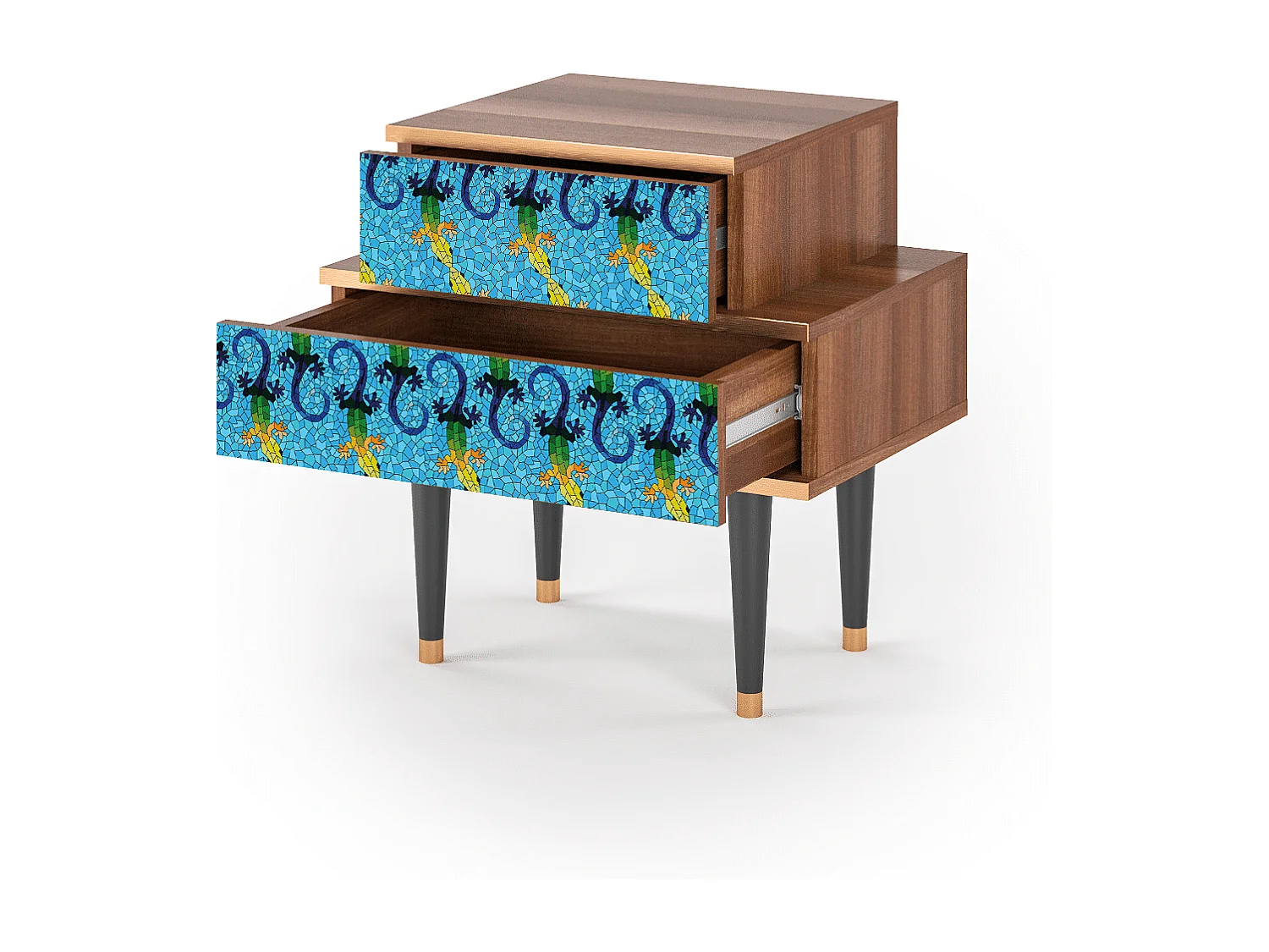 Table de nuit - 58х58х41 cm - NS1 - Gaudi's Lizard, Noyer